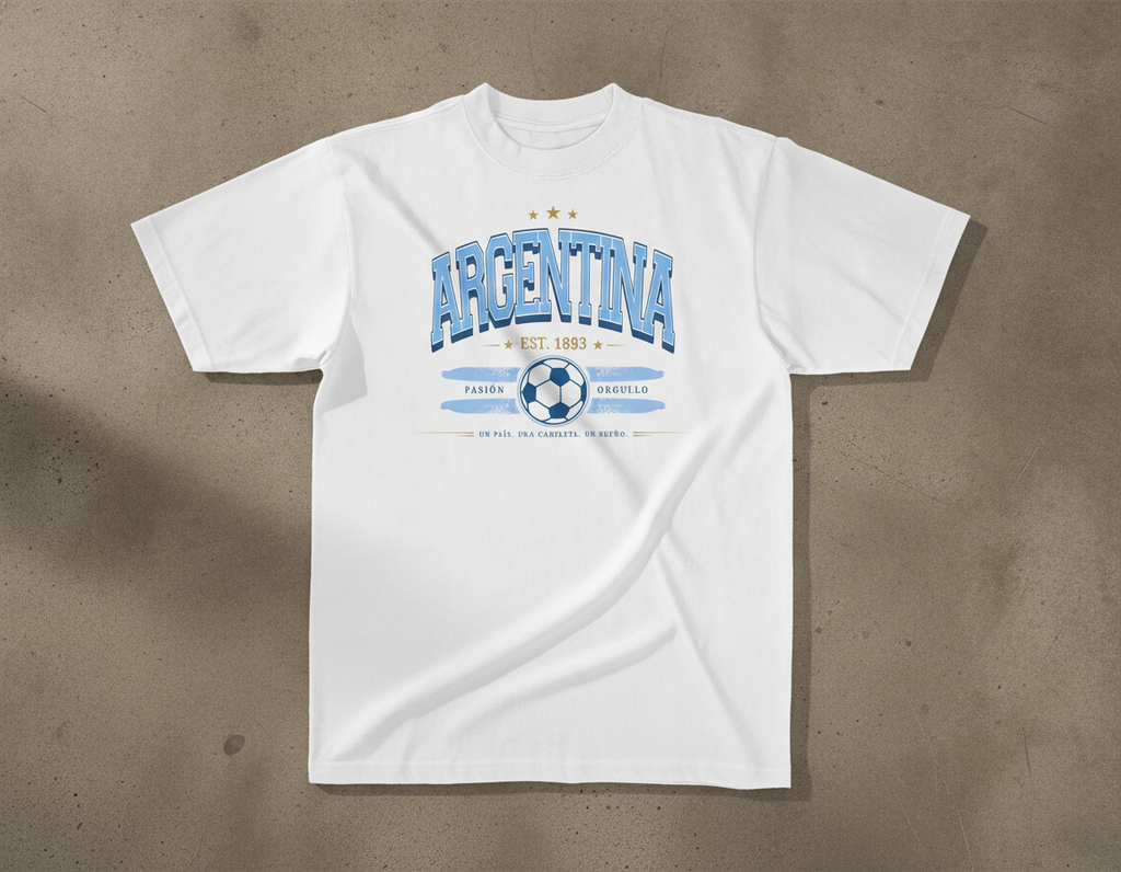 Argentina Soccer Pride Graphic Tee — Folded lay