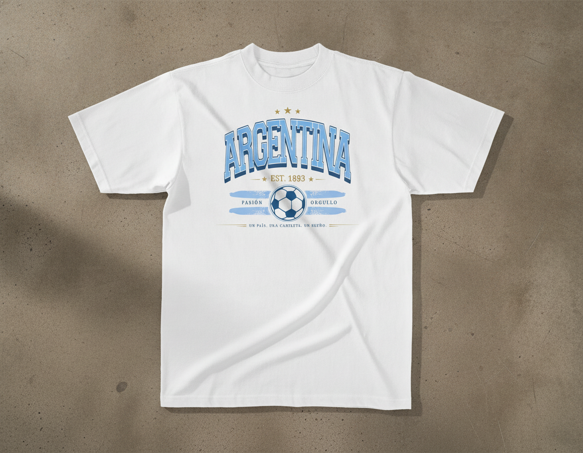 Argentina Soccer Pride Graphic Tee — Folded lay