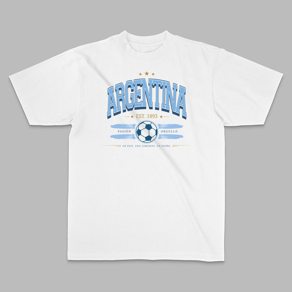 Argentina Soccer Pride Graphic Tee — White