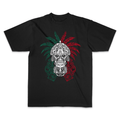 Aztec Warrior Skull Mexico Flag Graphic Tee - Stonk Shark Co.