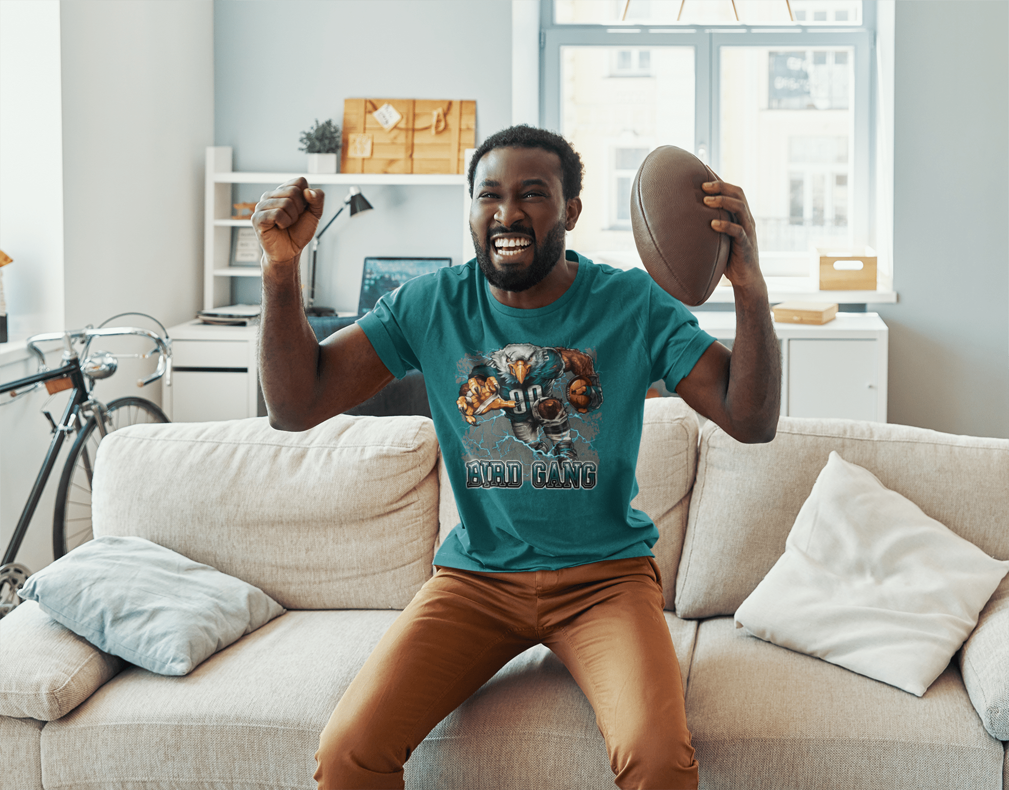 Bird Gang Football Shirt – Philly Fans Game Day Tee - Stonk Shark Co.