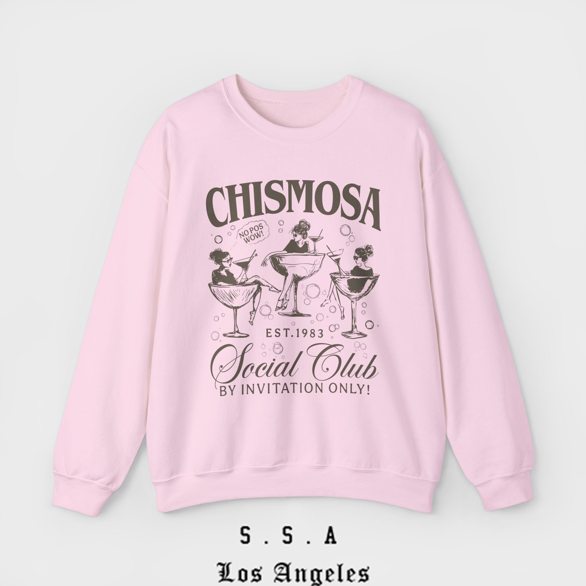 Chismosa Social Club Sweatshirt – Funny Vintage Vibe Crewneck Sweatshirt - Stonk Shark Co.