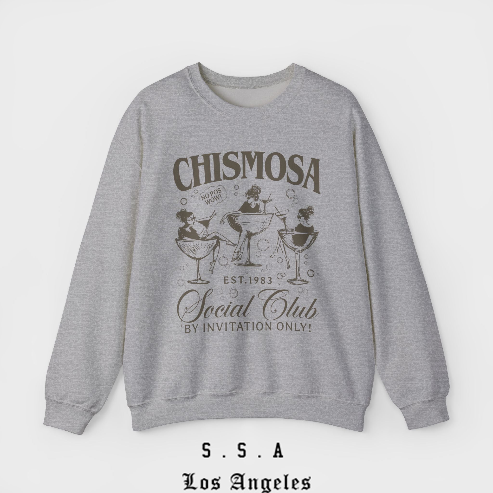 Chismosa Social Club Sweatshirt – Funny Vintage Vibe Crewneck Sweatshirt - Stonk Shark Co.