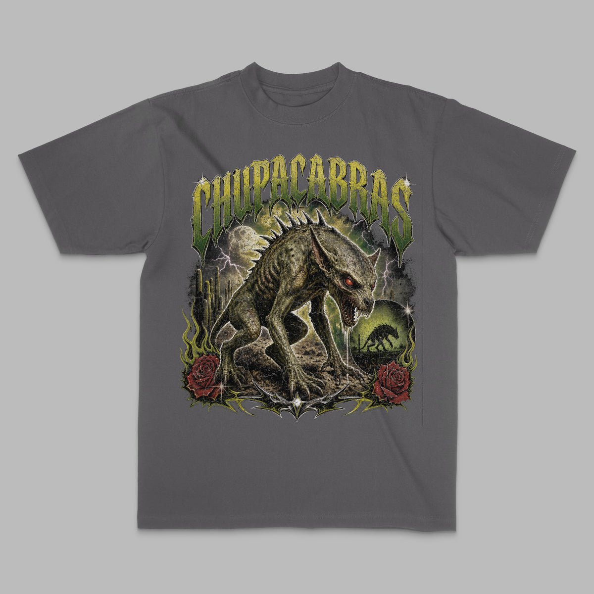 Chupacabra Graphic Tee — Charcoal T-Shirt — LA Custom Prints