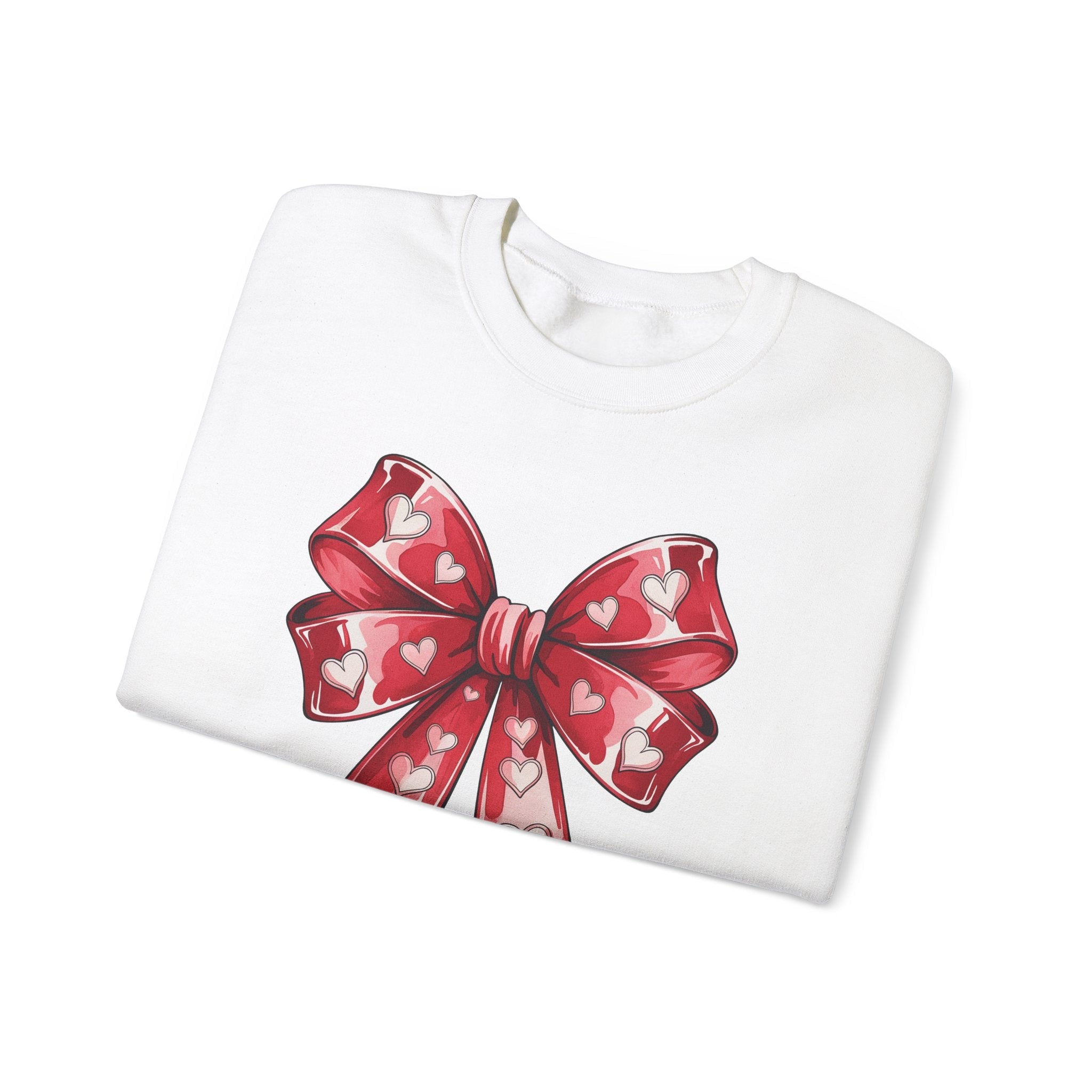 Coquette Red Bow Sweatshirt – Romantic Valentine’s Day Sweater - Stonk Shark Co.