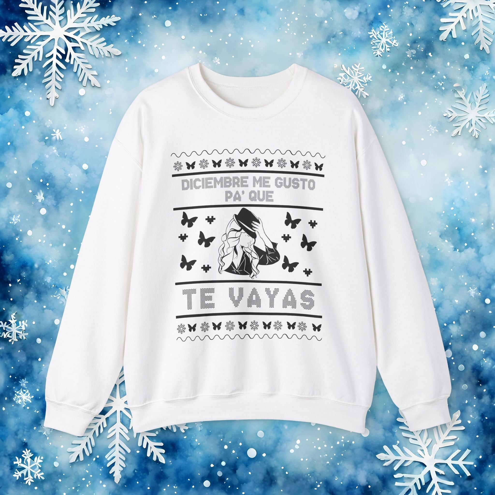 Diciembre Me Gustó Ugly Christmas Sweater – Jenni Lyrics Holiday Sweatshirt - Stonk Shark Co.