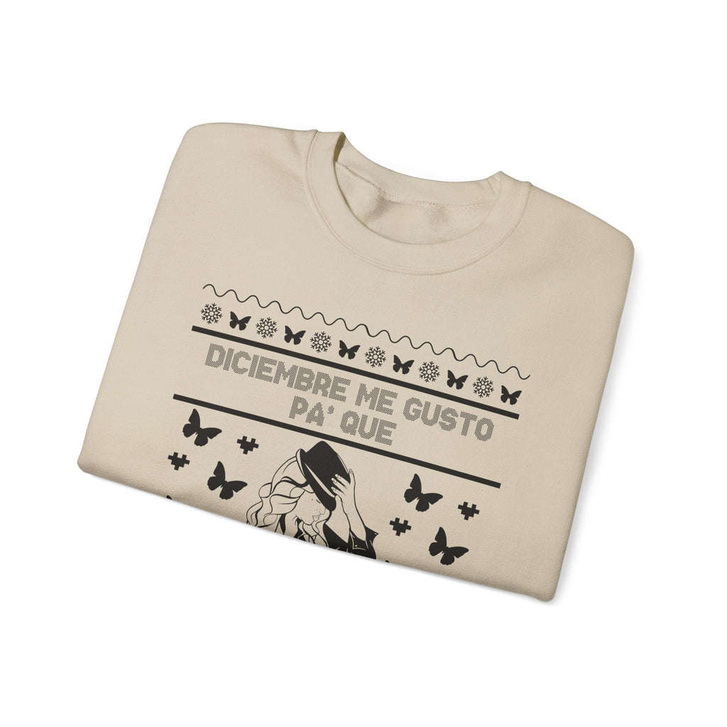 Diciembre Me Gustó Ugly Christmas Sweater – Jenni Lyrics Holiday Sweatshirt - Stonk Shark Co.