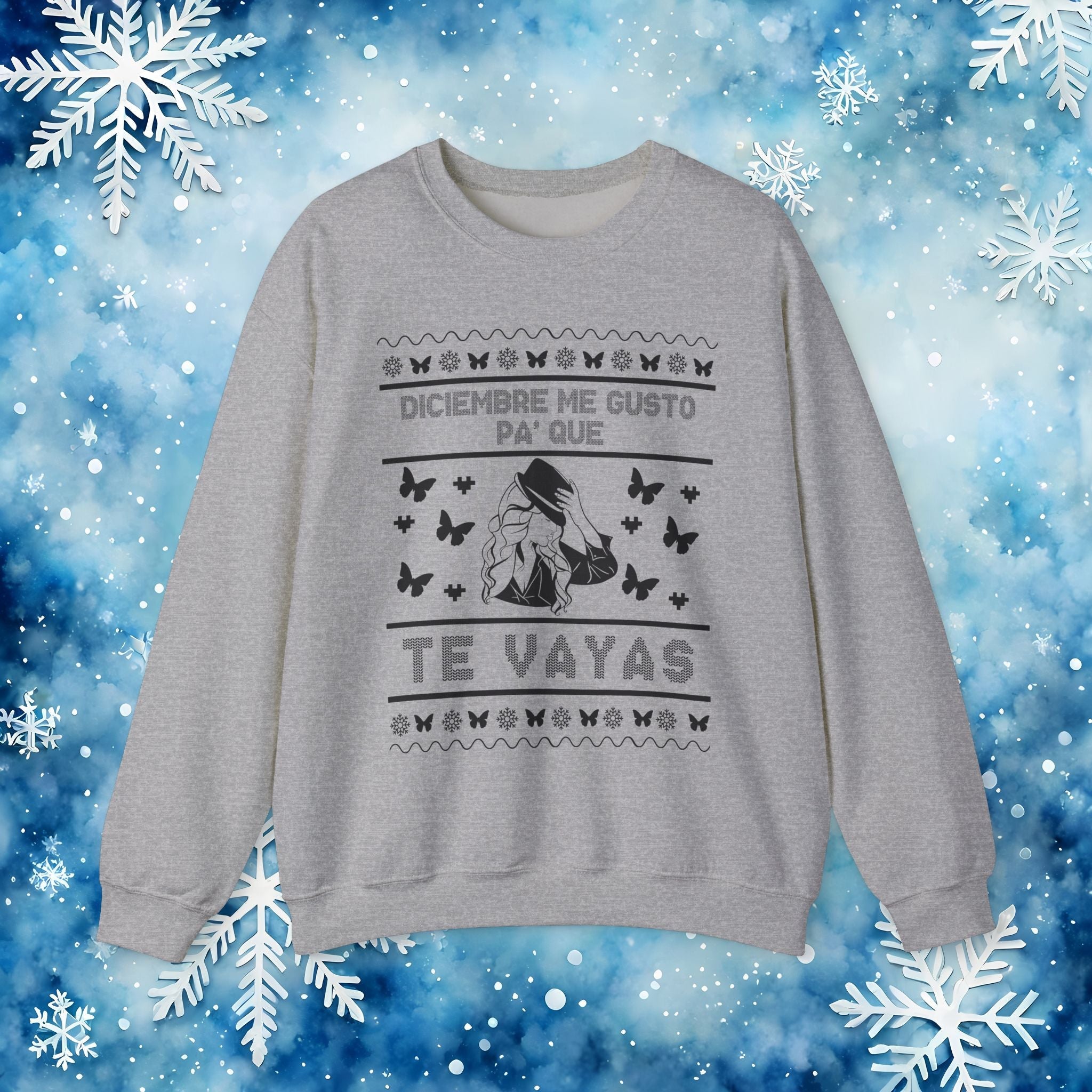 Diciembre Me Gustó Ugly Christmas Sweater – Jenni Lyrics Holiday Sweatshirt - Stonk Shark Co.