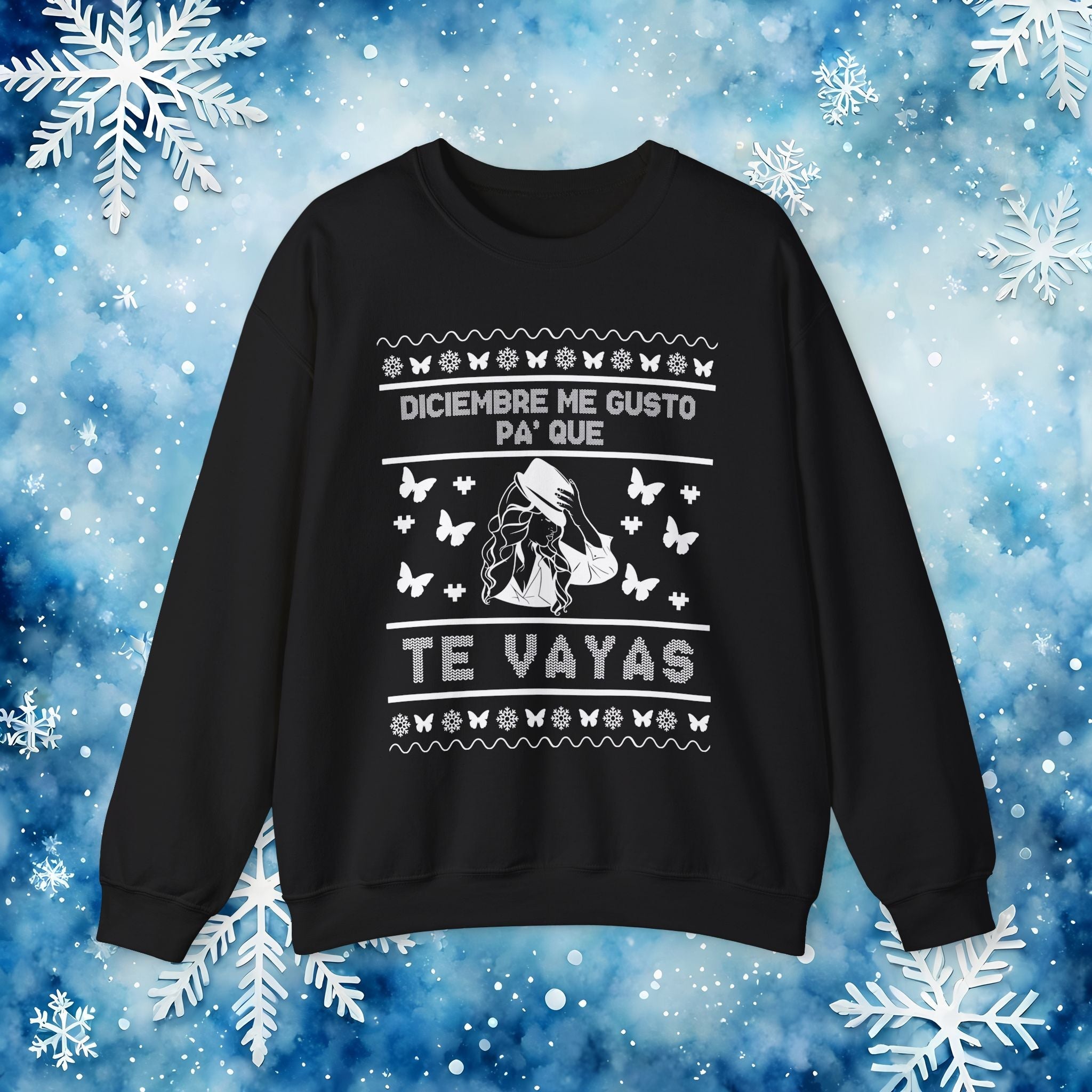 Diciembre Me Gustó Ugly Christmas Sweater – Jenni Lyrics Holiday Sweatshirt - Stonk Shark Co.