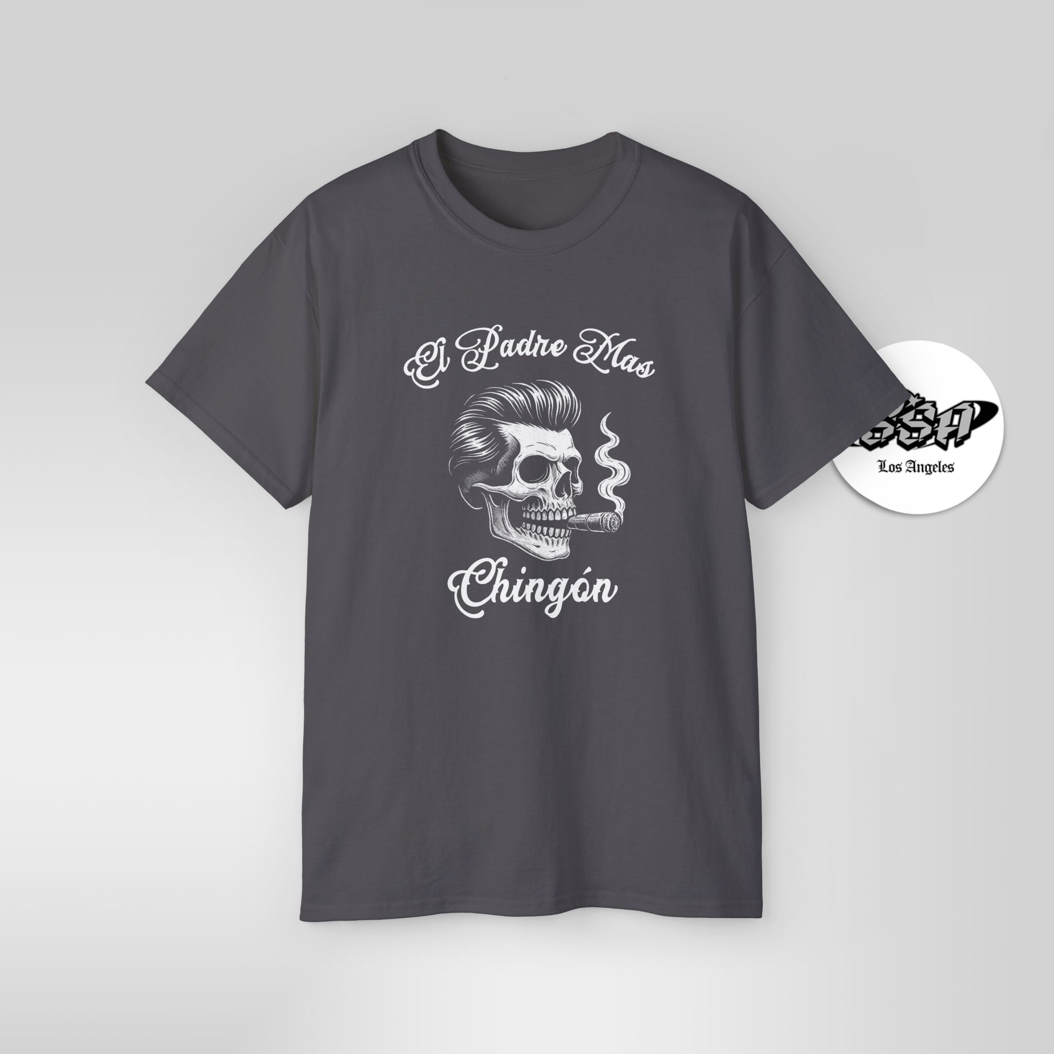 El Padre Más Chingon T Shirt Skull Art Gift for Dad - Stonk Shark Co.