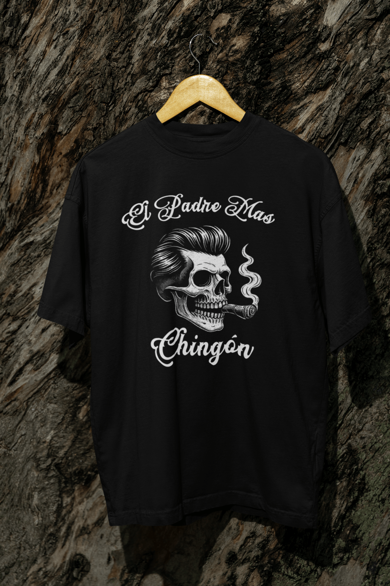 El Padre Más Chingon T Shirt Skull Art Gift for Dad - Stonk Shark Co.