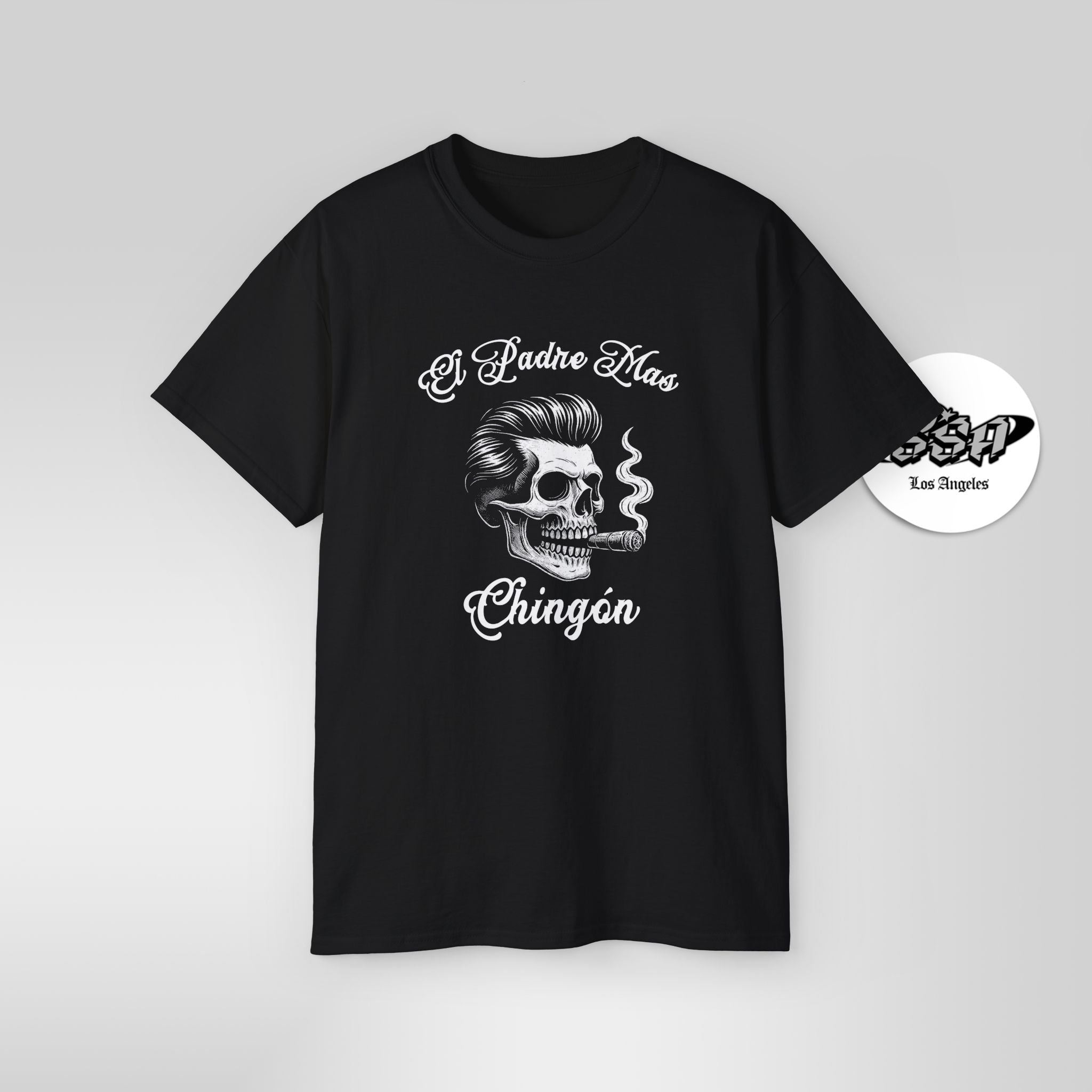 El Padre Más Chingon T Shirt Skull Art Gift for Dad - Stonk Shark Co.