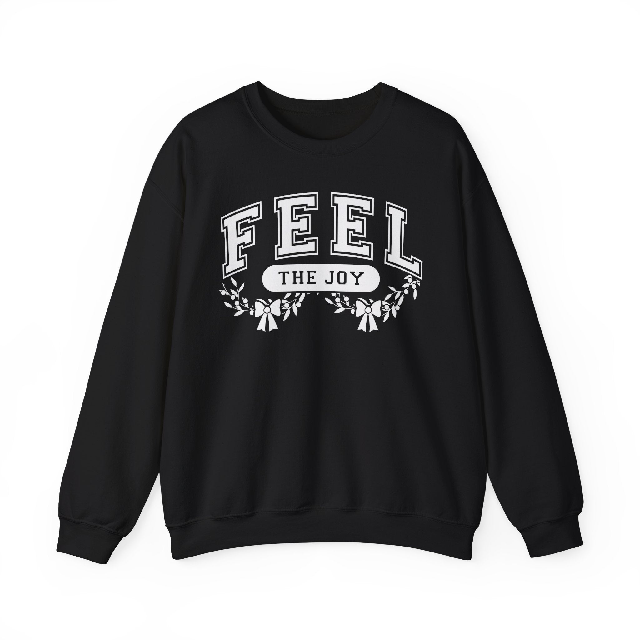 Feel The Joy & Jingle My Bells – Funny Couples Christmas Sweatshirt - Stonk Shark Co.