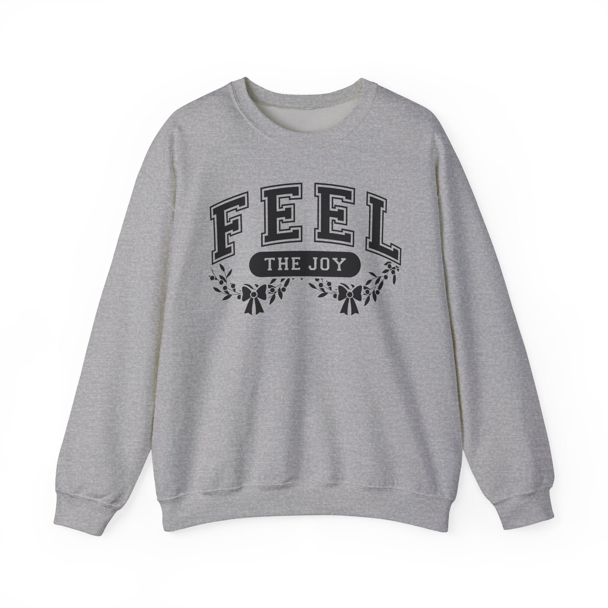Feel The Joy & Jingle My Bells – Funny Couples Christmas Sweatshirt - Stonk Shark Co.