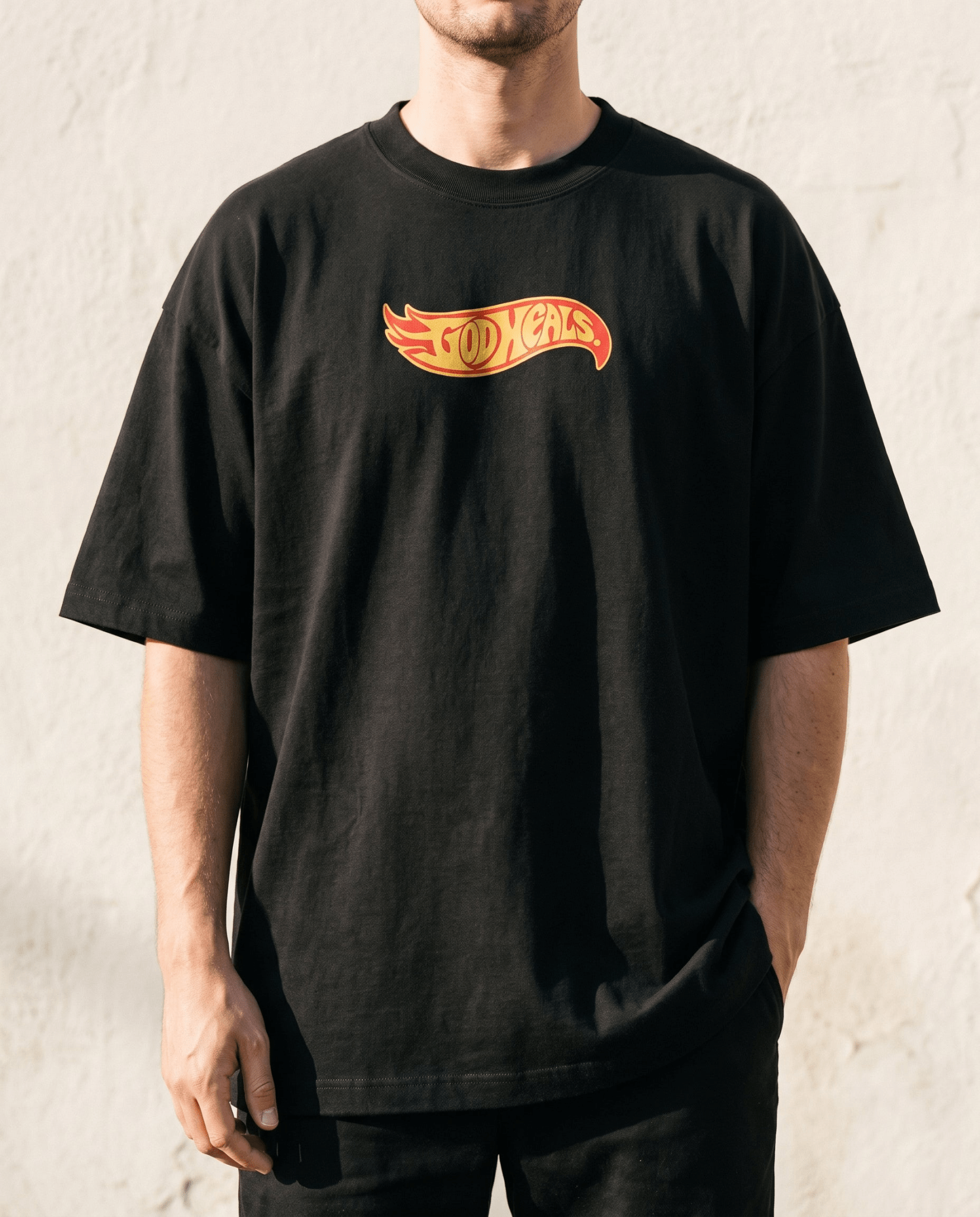 God Heals Flame T-Shirt Los Angeles - Stonk Shark Co.