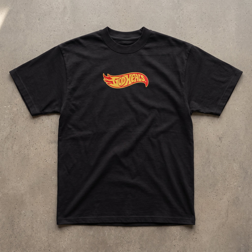 God Heals Flame T-Shirt Los Angeles - Stonk Shark Co.