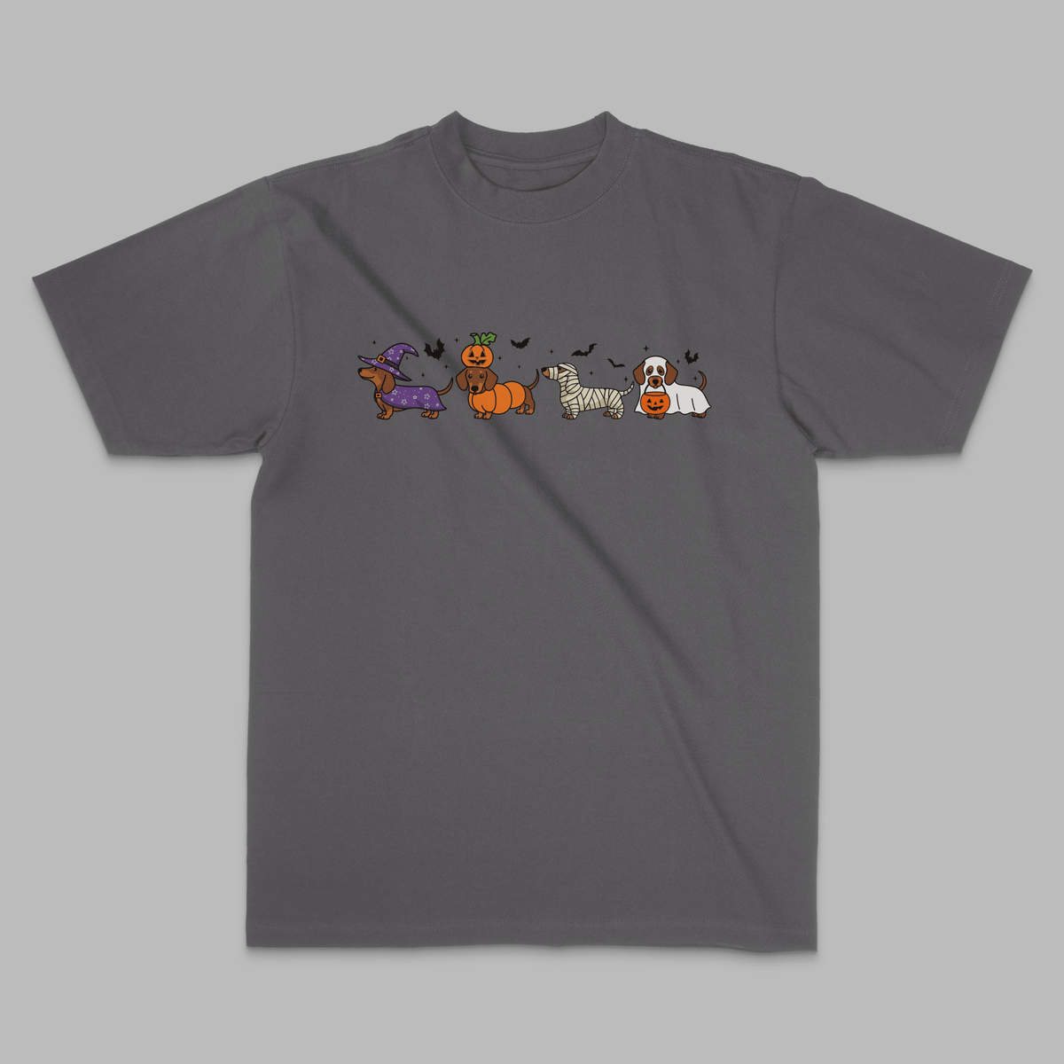 Halloween Dachshund Costume Parade Graphic Tee - Stonk Shark Co.
