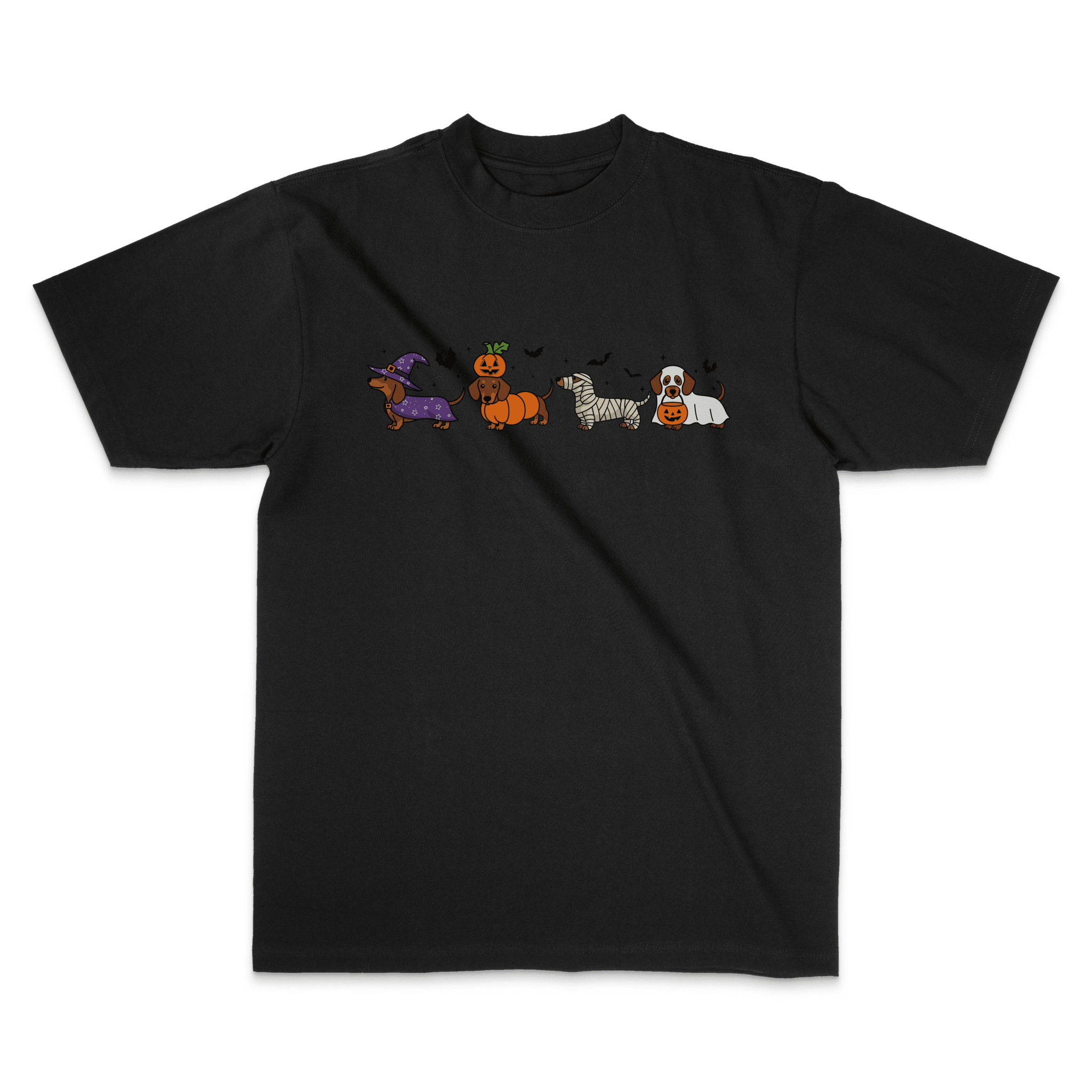 Halloween Dachshund Costume Parade Graphic Tee - Stonk Shark Co.