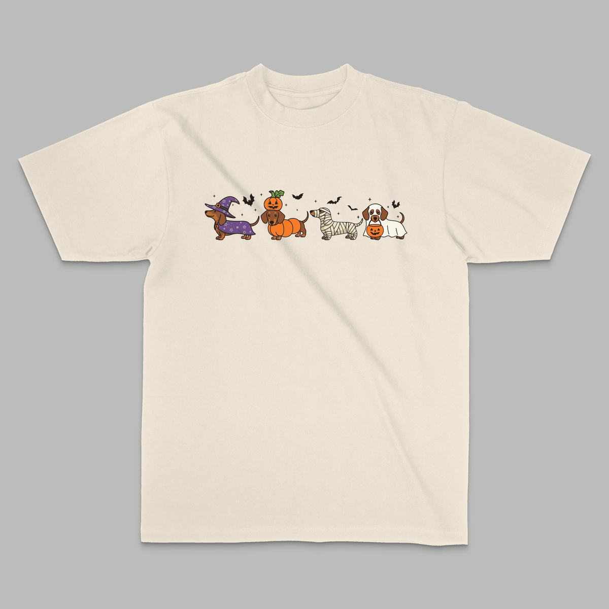Halloween Dachshund Costume Parade Graphic Tee - Stonk Shark Co.