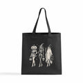 Halloween Trio Skeleton Witch Ghost Canvas Tote Bag - Stonk Shark Co.