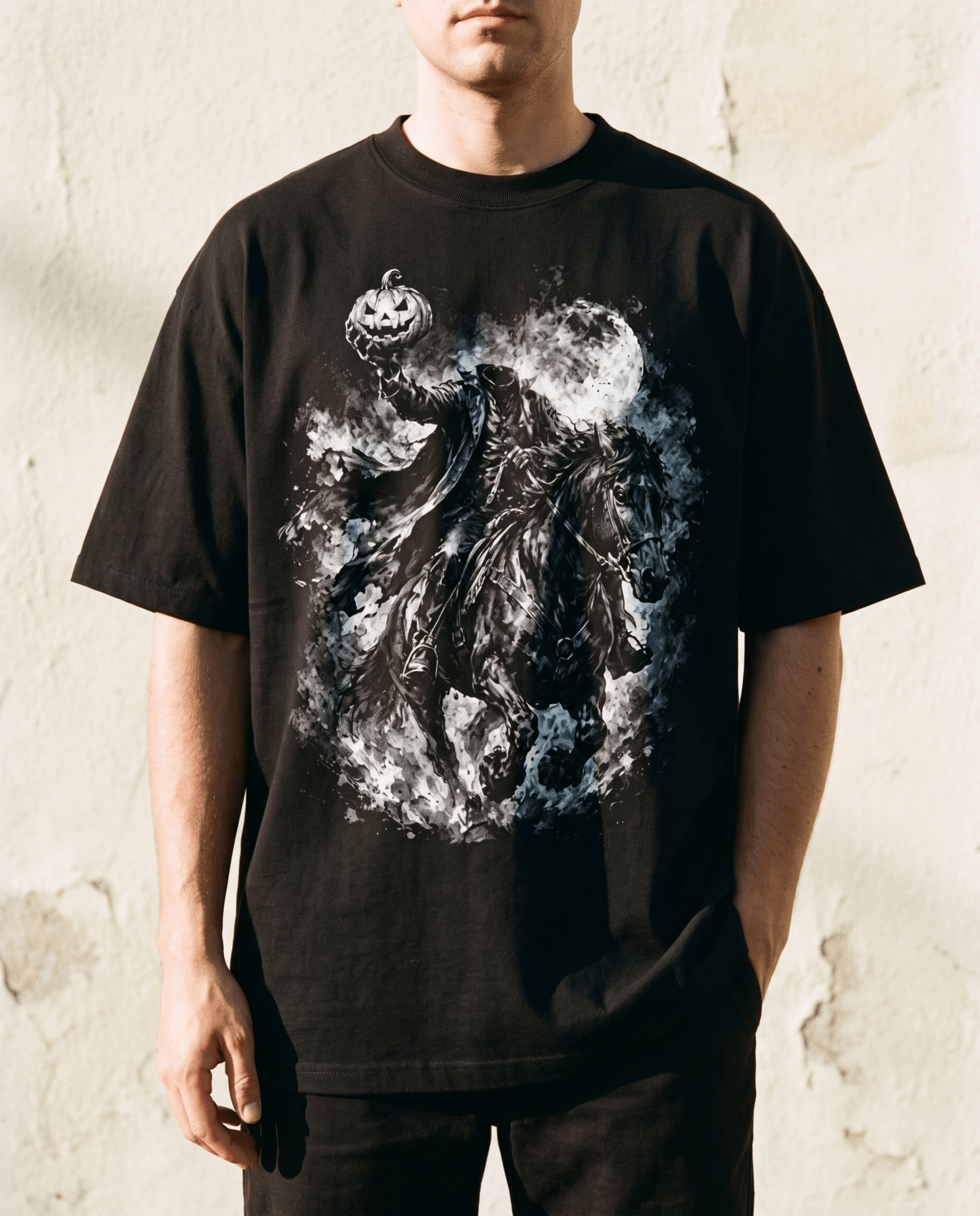 Headless Horseman Halloween Graphic Tee - Stonk Shark Co.