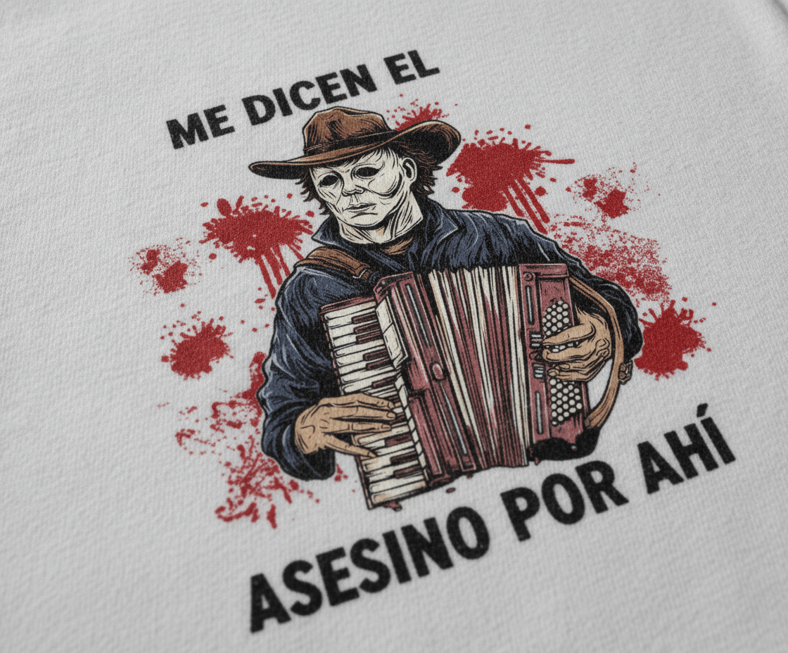 Horror Accordion Player Graphic Tee - Stonk Shark Co.