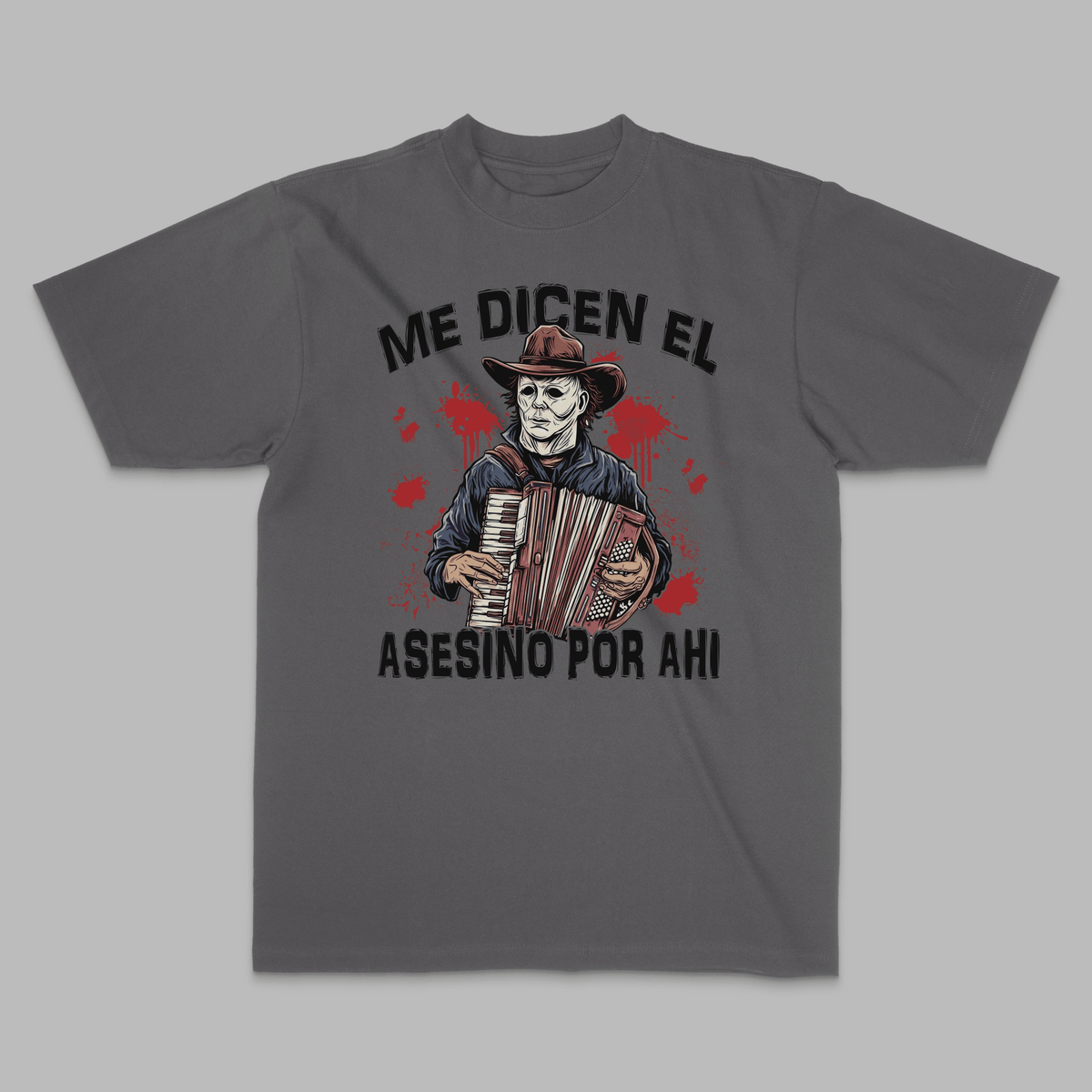 Horror Accordion Player Graphic Tee - Stonk Shark Co.