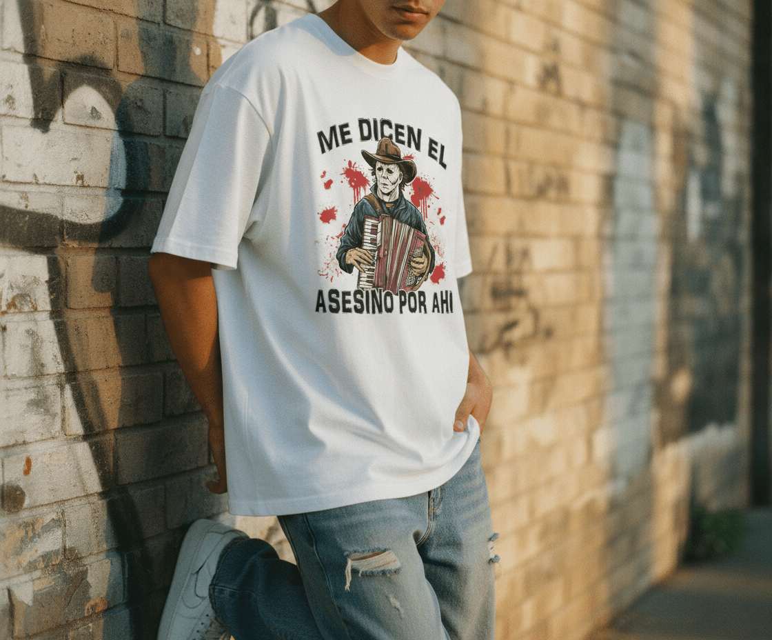 Horror Accordion Player Graphic Tee - Stonk Shark Co.