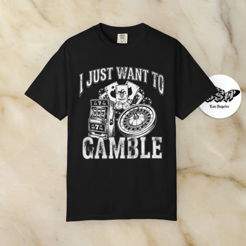 I Just Want To Gamble | Casino Gambling Meme T Shirt - Stonk Shark Co.