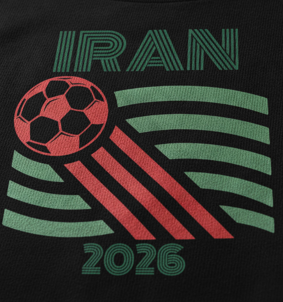 Iran 2026 Soccer Graphic Tee — Close-up