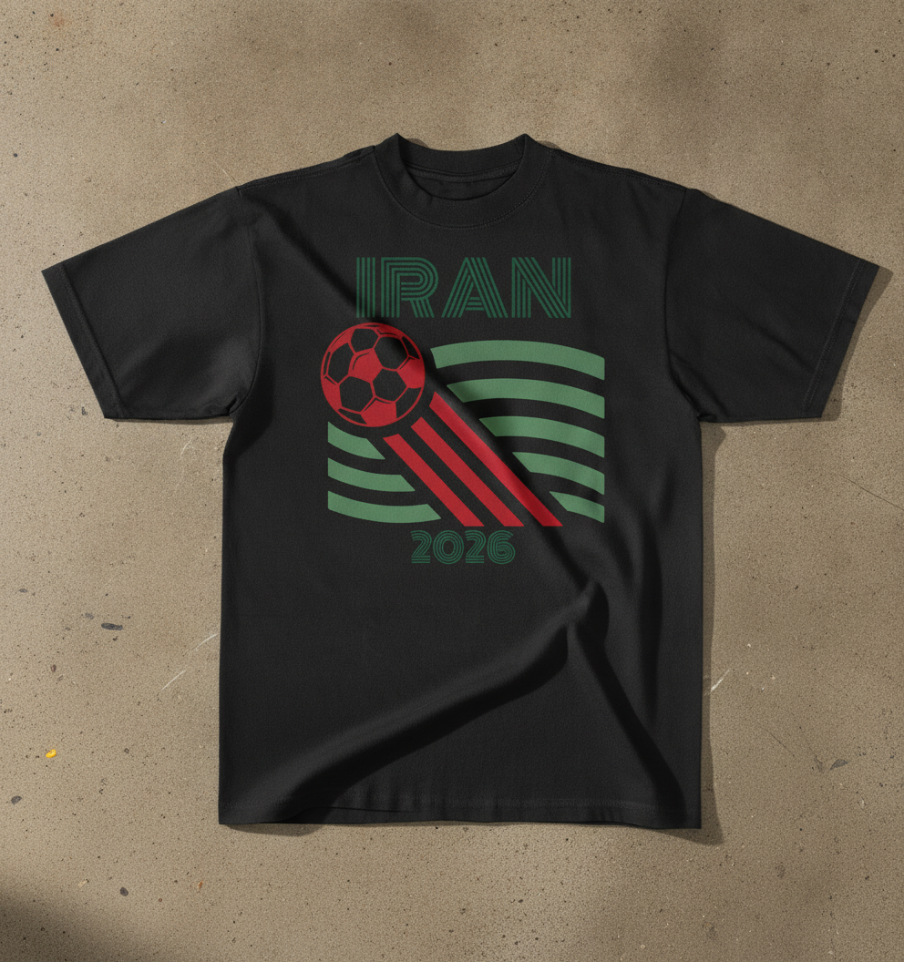 Iran 2026 Soccer Graphic Tee — Folded lay
