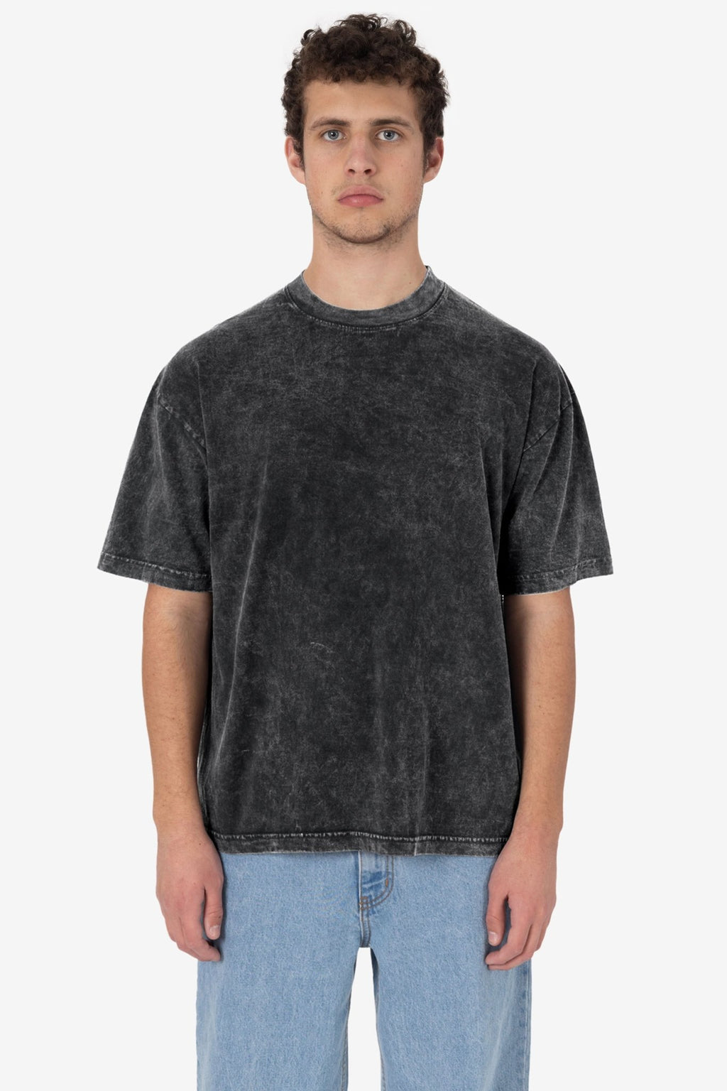 LA APPAREL | 6.5oz Garment Dye Crew Neck T-Shirt - Carbon Black - Stonk Shark Co.