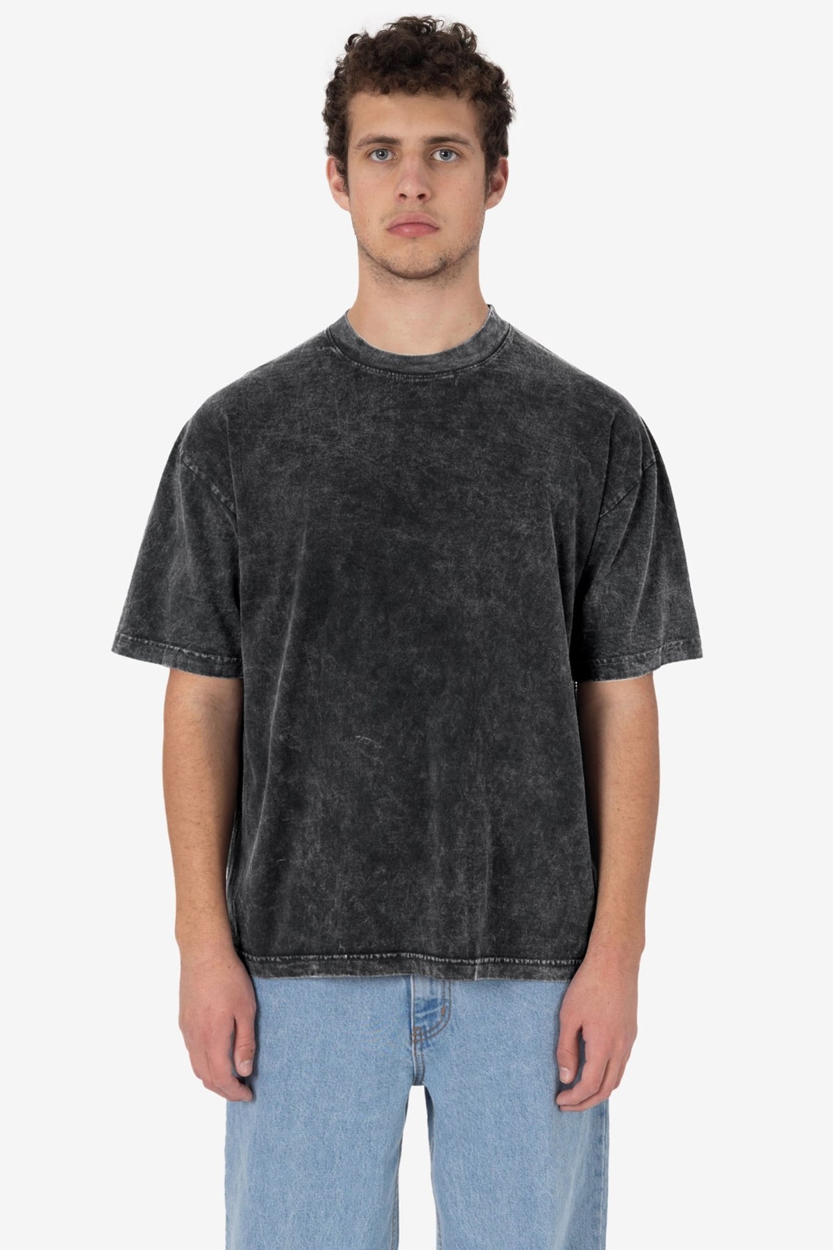 LA APPAREL | 6.5oz Garment Dye Crew Neck T-Shirt - Carbon Black - Stonk Shark Co.
