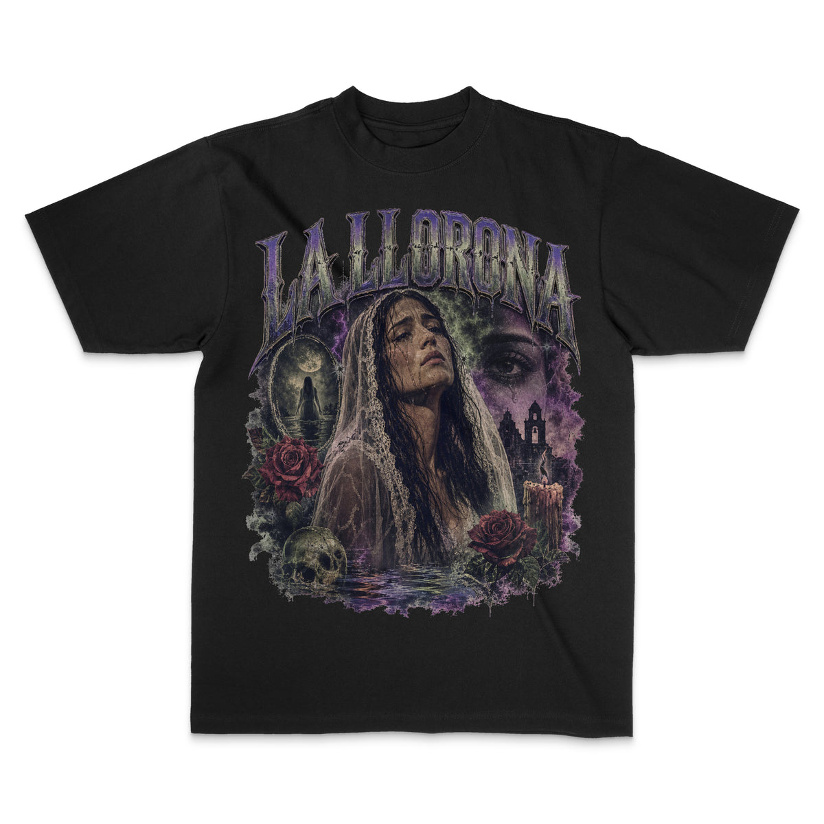 La Llorona Gothic Folklore Women's T-Shirt — Black T-Shirt — LA Custom Prints