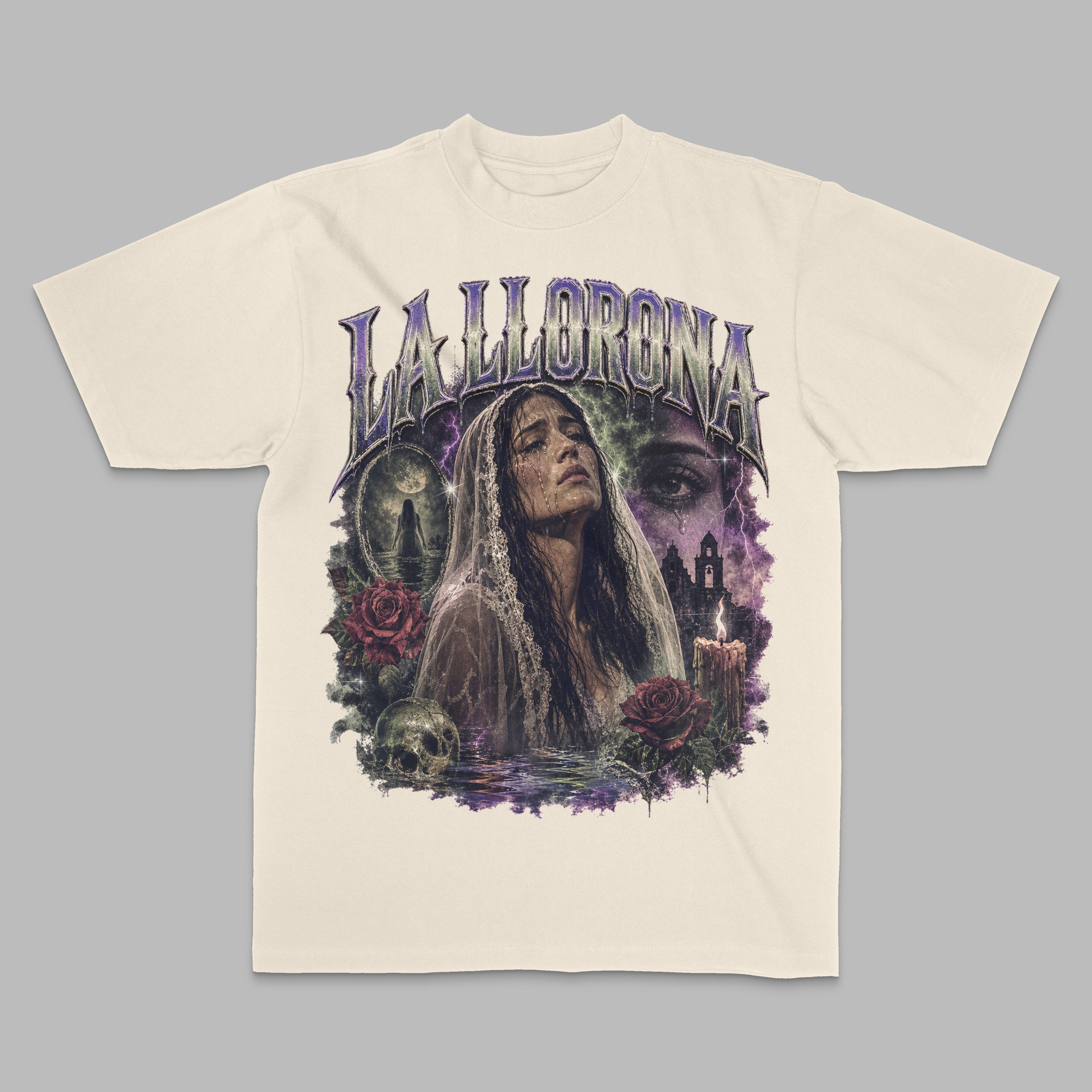 La Llorona Gothic Folklore Women's T-Shirt — Natural T-Shirt — LA Custom Prints