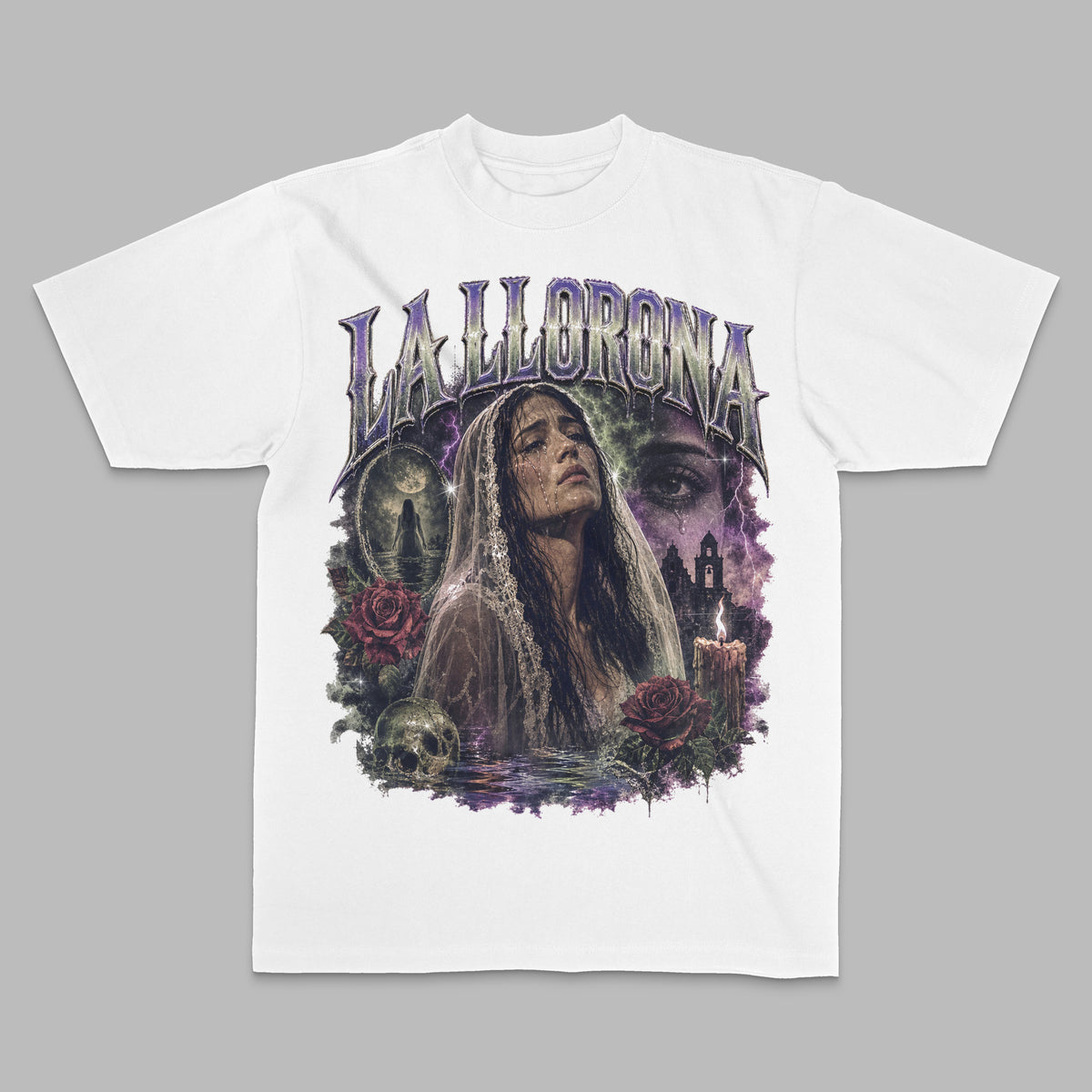 La Llorona Gothic Folklore Women's T-Shirt — White T-Shirt — LA Custom Prints