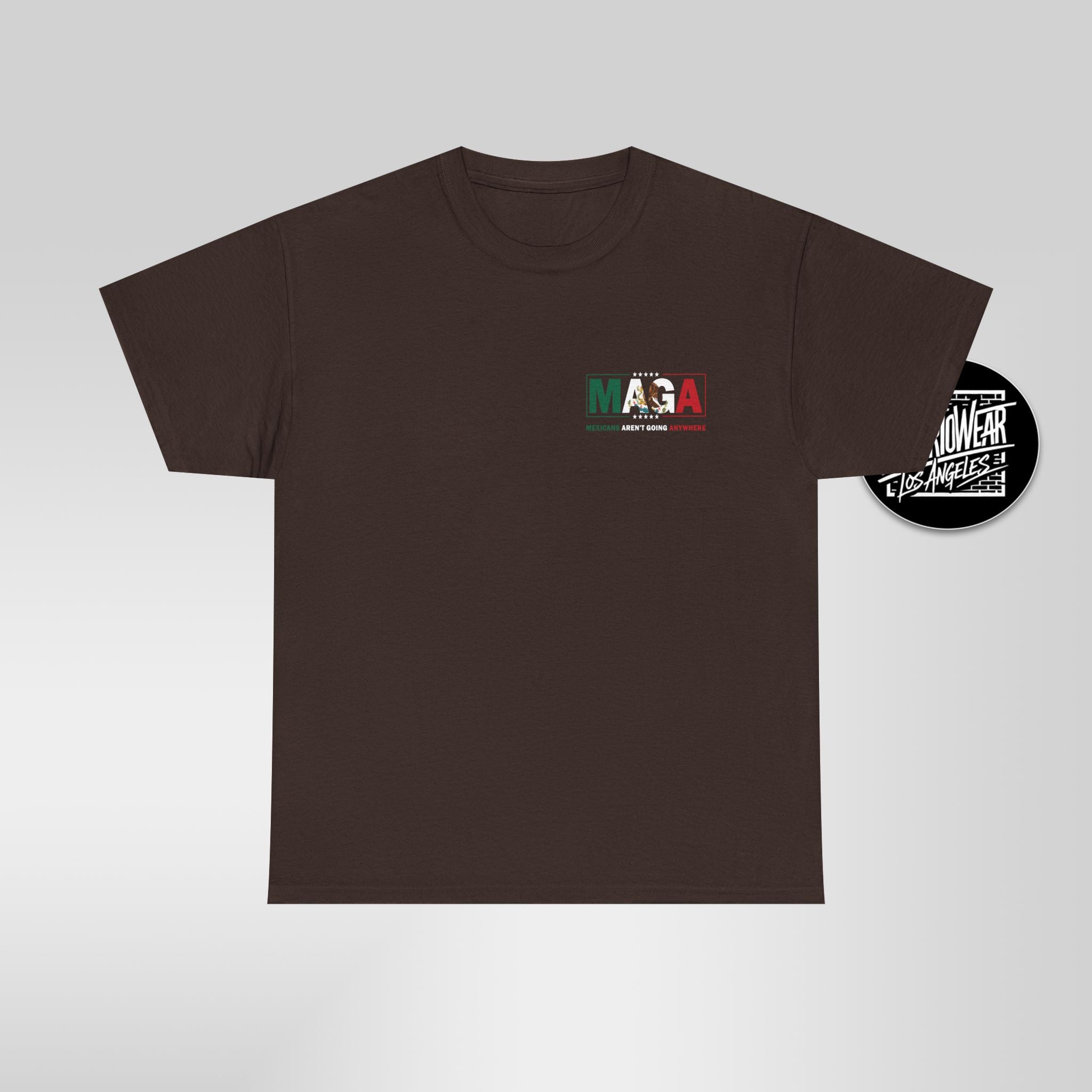 MAGA Parody Shirt – Mexicans Ain’t Going Anywhere Tee Double Sided | Latino Political Statement Shirt - Stonk Shark Co.