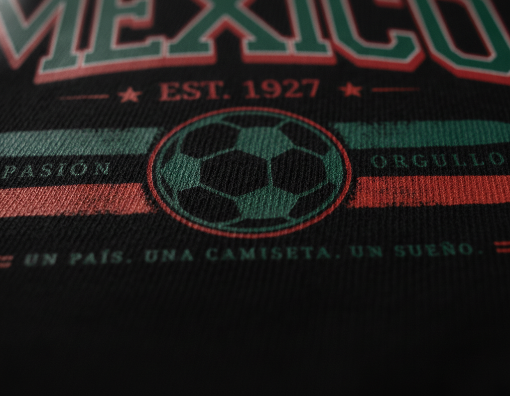 Mexico Pasión y Orgullo Soccer Graphic Tee — Close-up