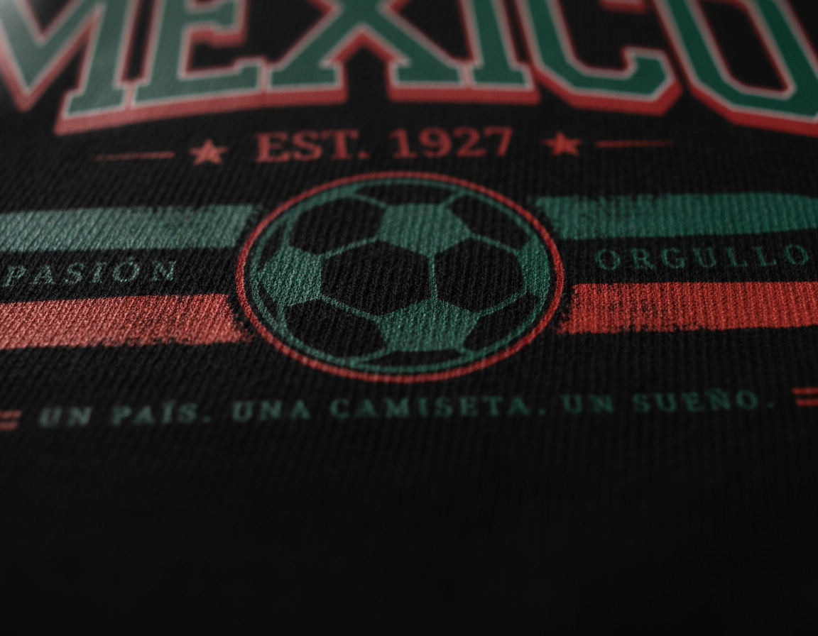 Mexico Pasión y Orgullo Soccer Graphic Tee — Close-up