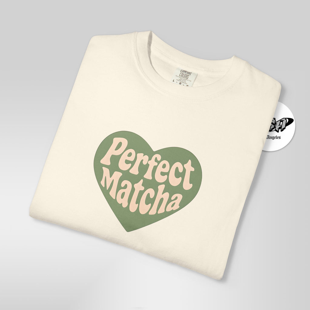 Perfect Matcha Shirt – Retro Heart Matcha Tee on Comfort Colors – Aesthetic Vintage Vibes - Stonk Shark Co.