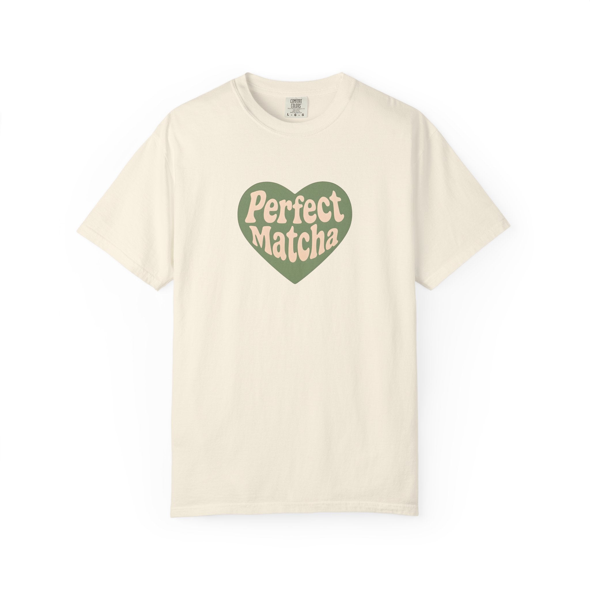 Perfect Matcha Shirt – Retro Heart Matcha Tee on Comfort Colors – Aesthetic Vintage Vibes - Stonk Shark Co.