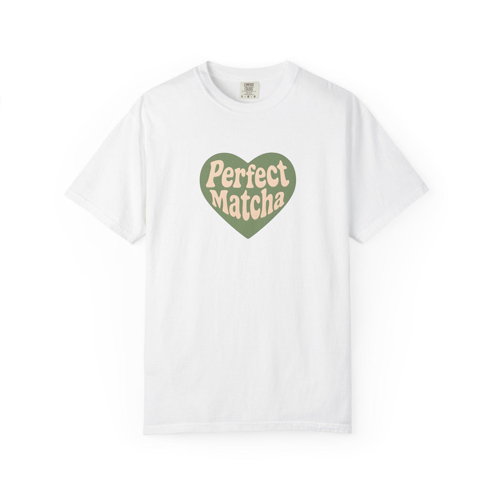 Perfect Matcha Shirt – Retro Heart Matcha Tee on Comfort Colors – Aesthetic Vintage Vibes - Stonk Shark Co.