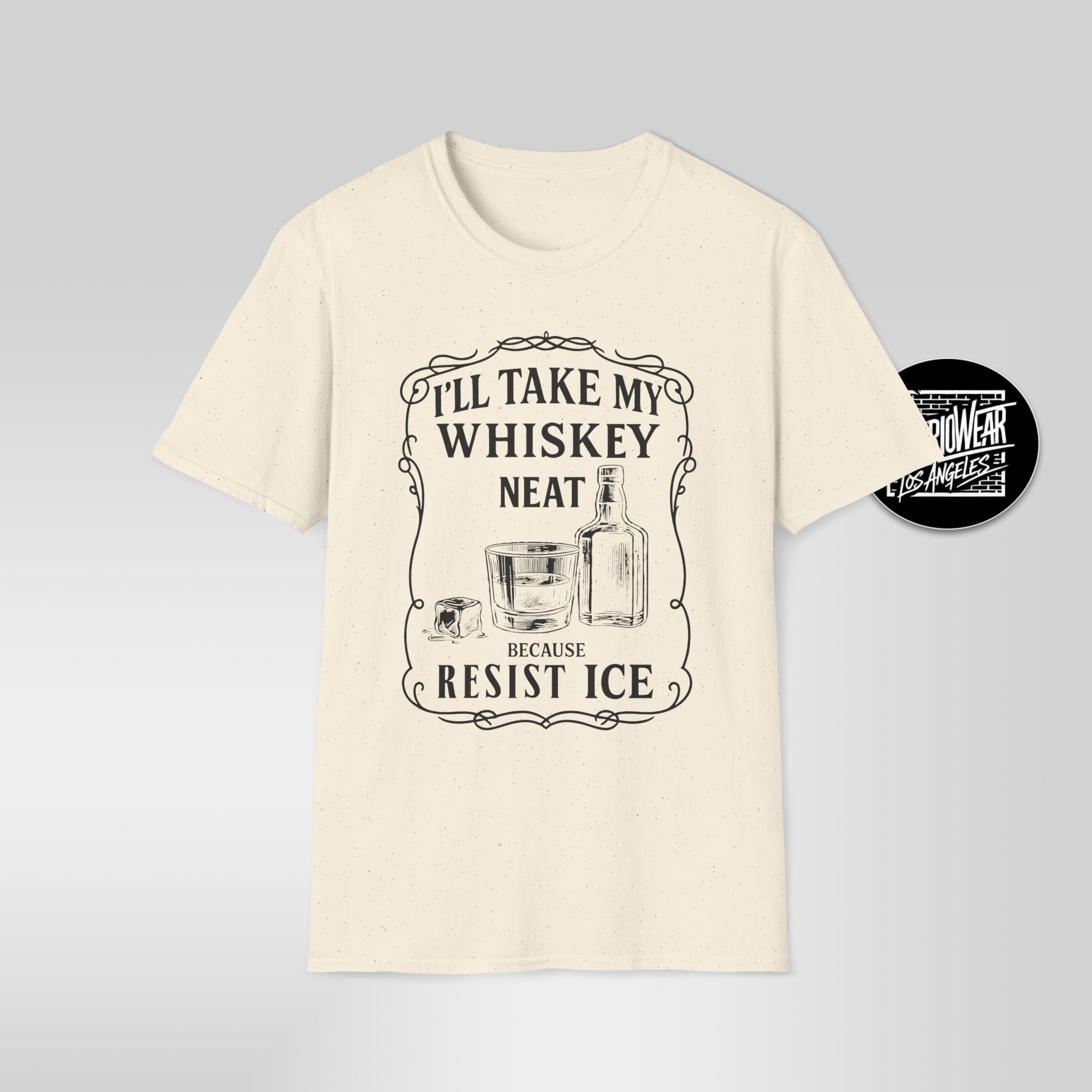 Resist ICE Subtle Political Shirt Ill Take My Whisky Neat Protest Tee - Stonk Shark Co.