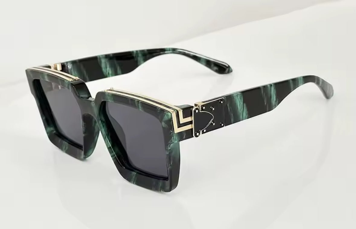 Retro Square Trillionaire Thick Frame Fashion Sunglasses - Stonk Shark Co.
