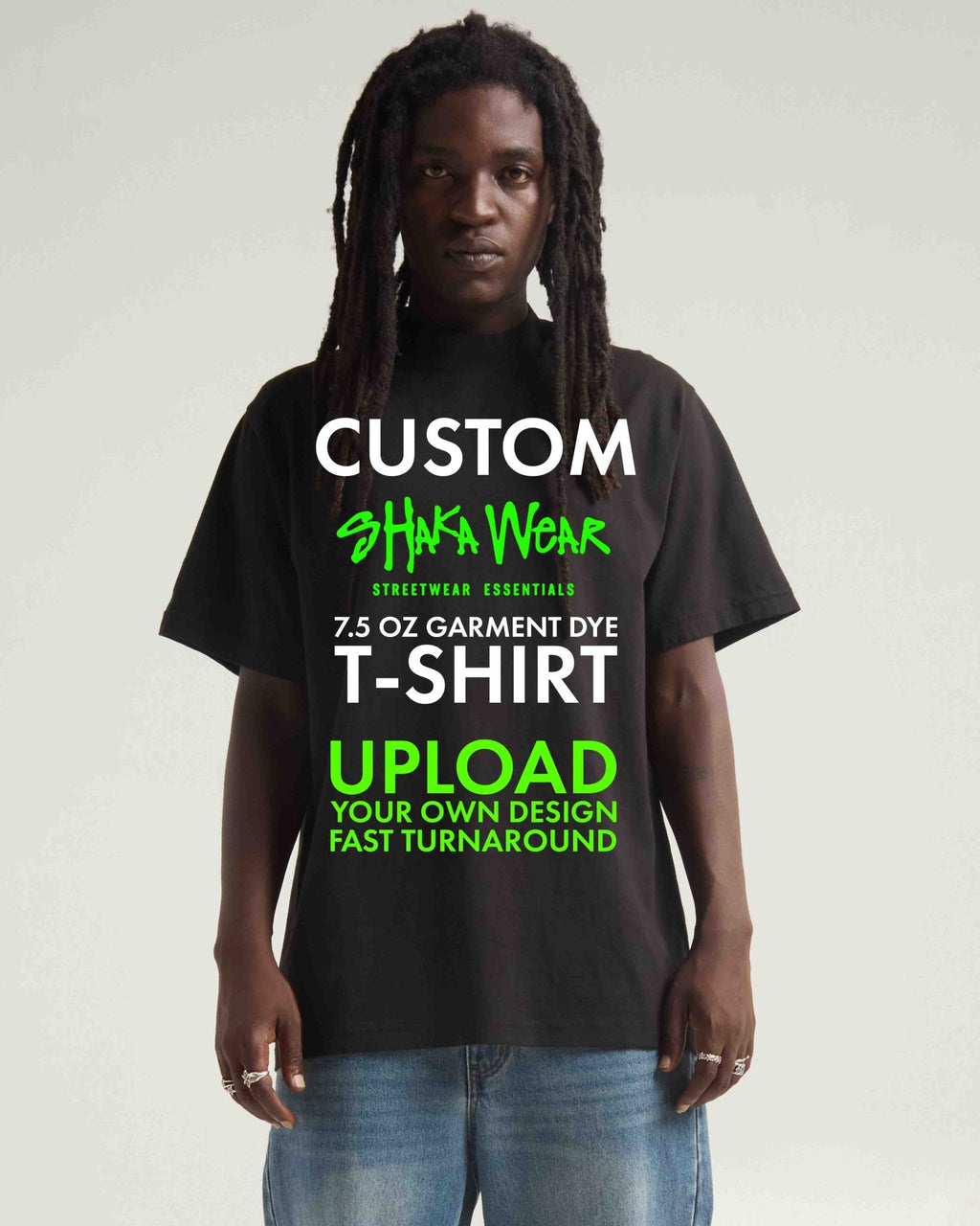 Shaka Wear 7.5oz Garment Dyed Max Weight Oversized Custom T Shirt - Stonk Shark Co.