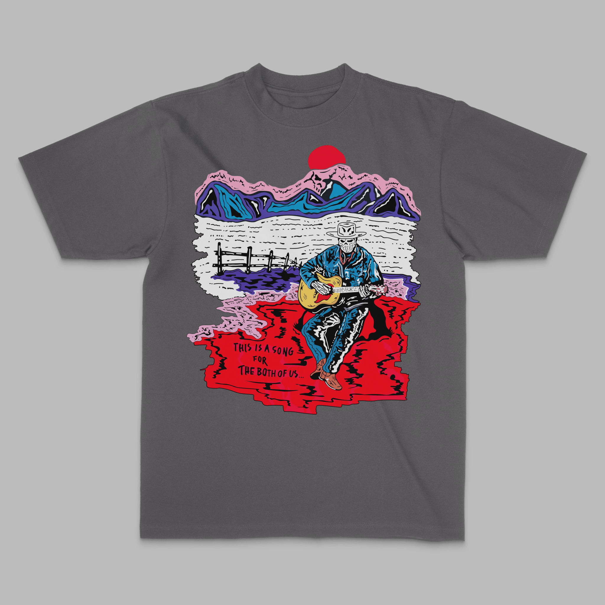 Song for the Both of Us Skeleton Cowboy Graphic Tee - Stonk Shark Co.
