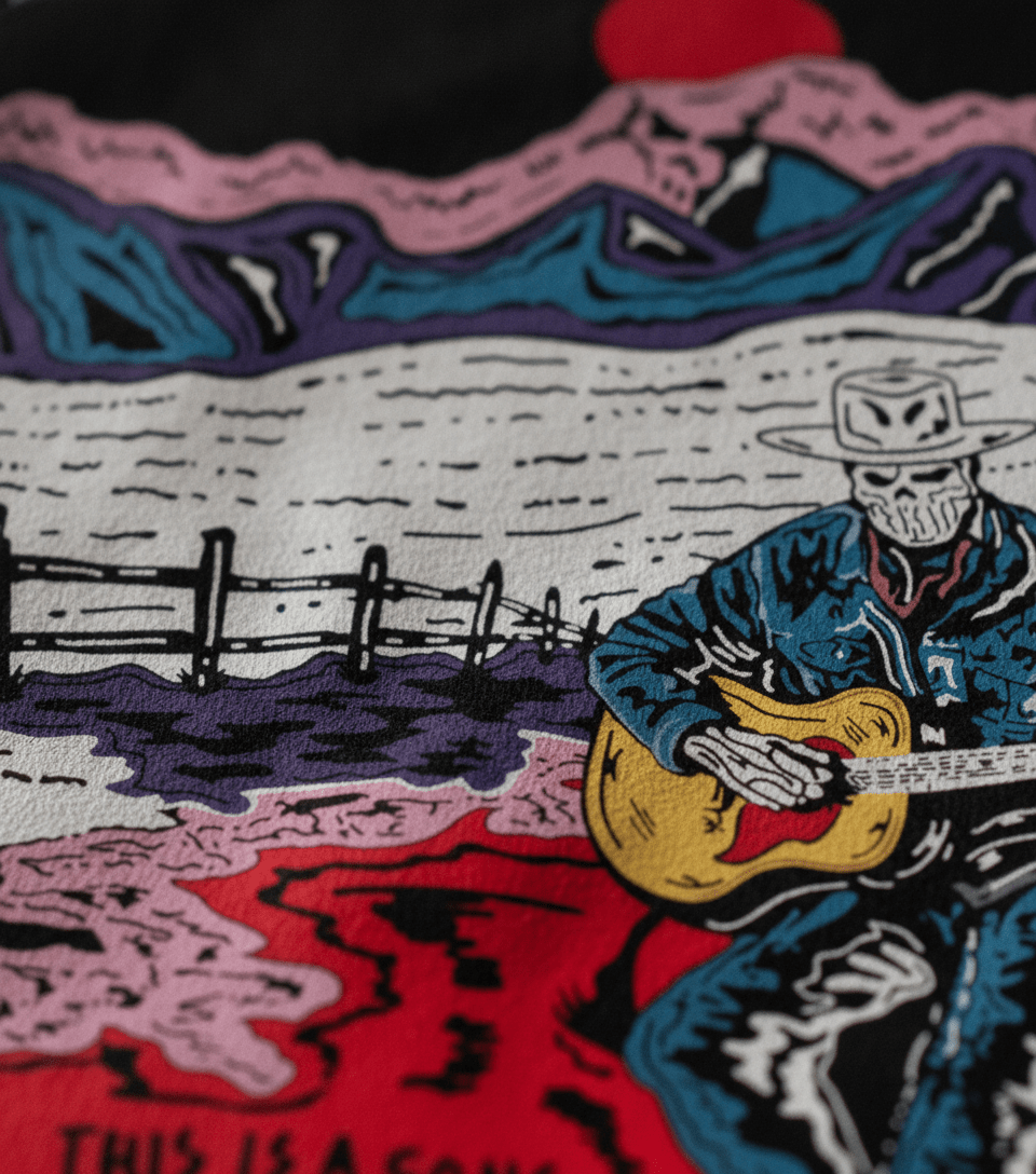 Song for the Both of Us Skeleton Cowboy Graphic Tee - Stonk Shark Co.