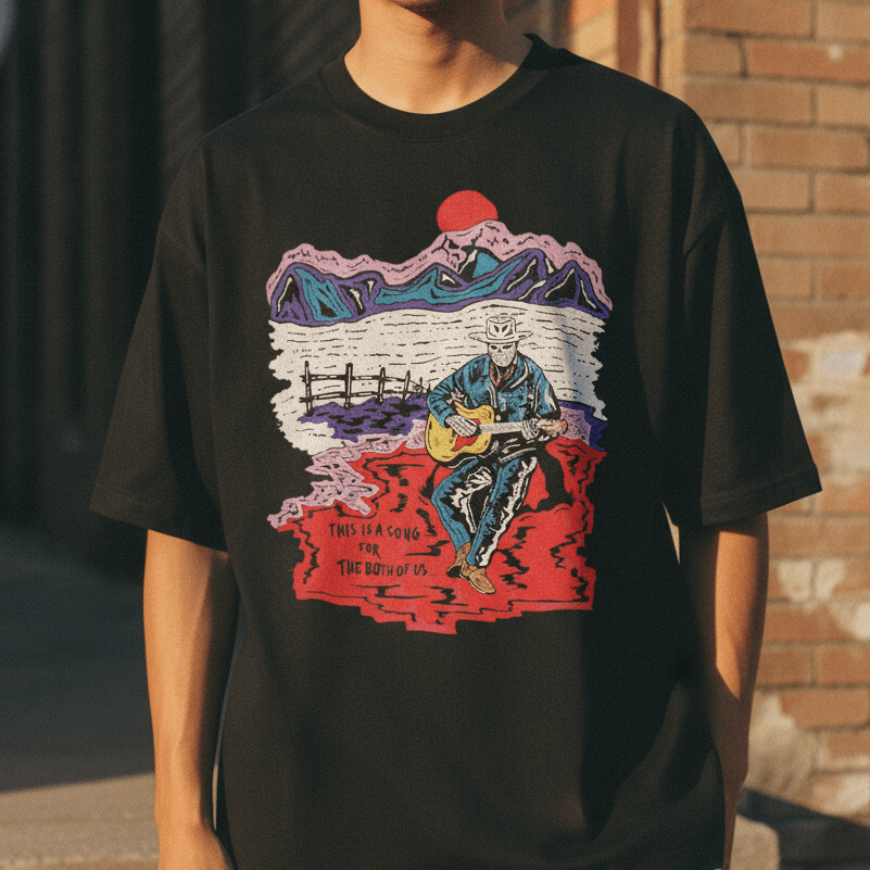 Song for the Both of Us Skeleton Cowboy Graphic Tee - Stonk Shark Co.