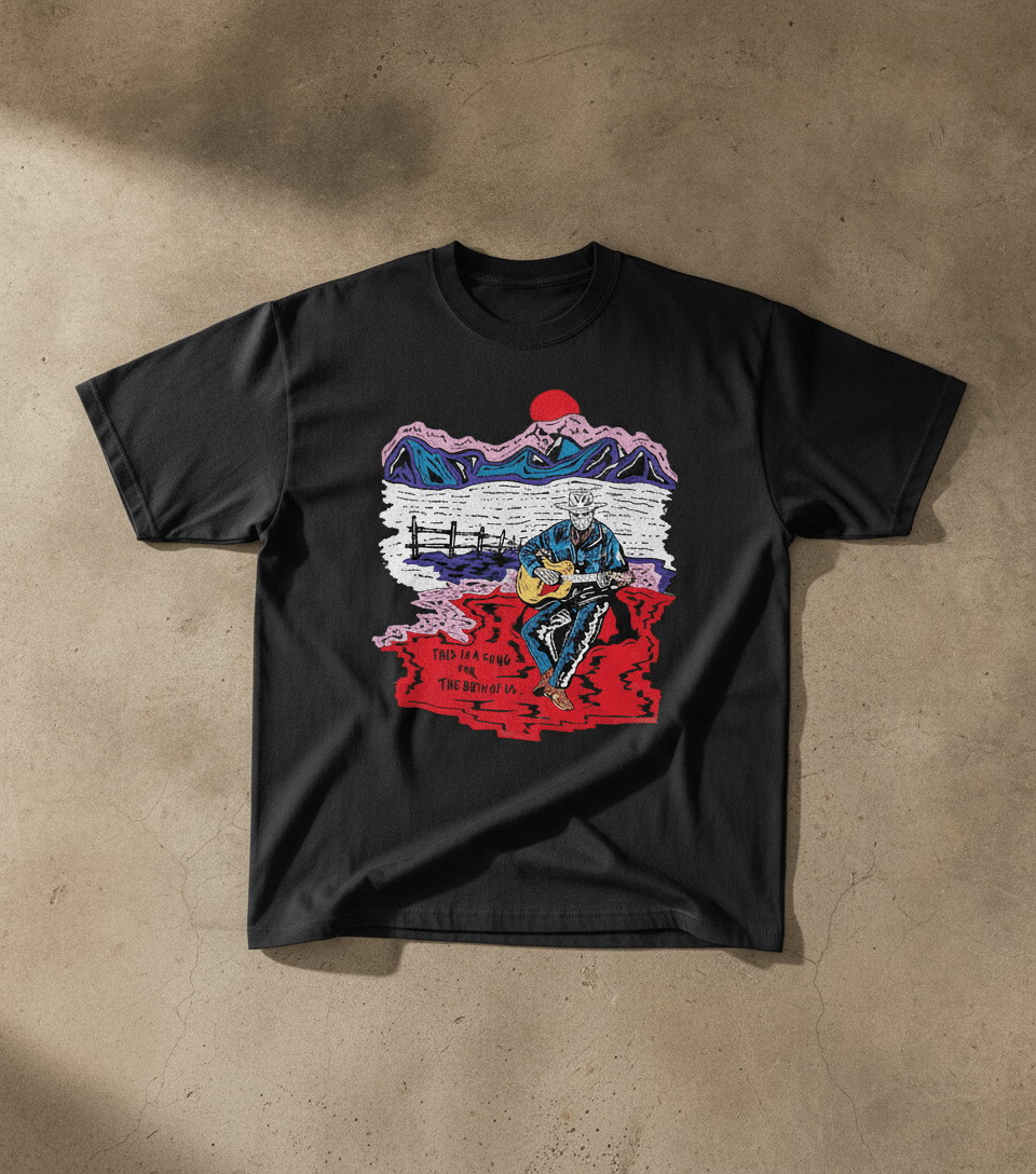 Song for the Both of Us Skeleton Cowboy Graphic Tee - Stonk Shark Co.