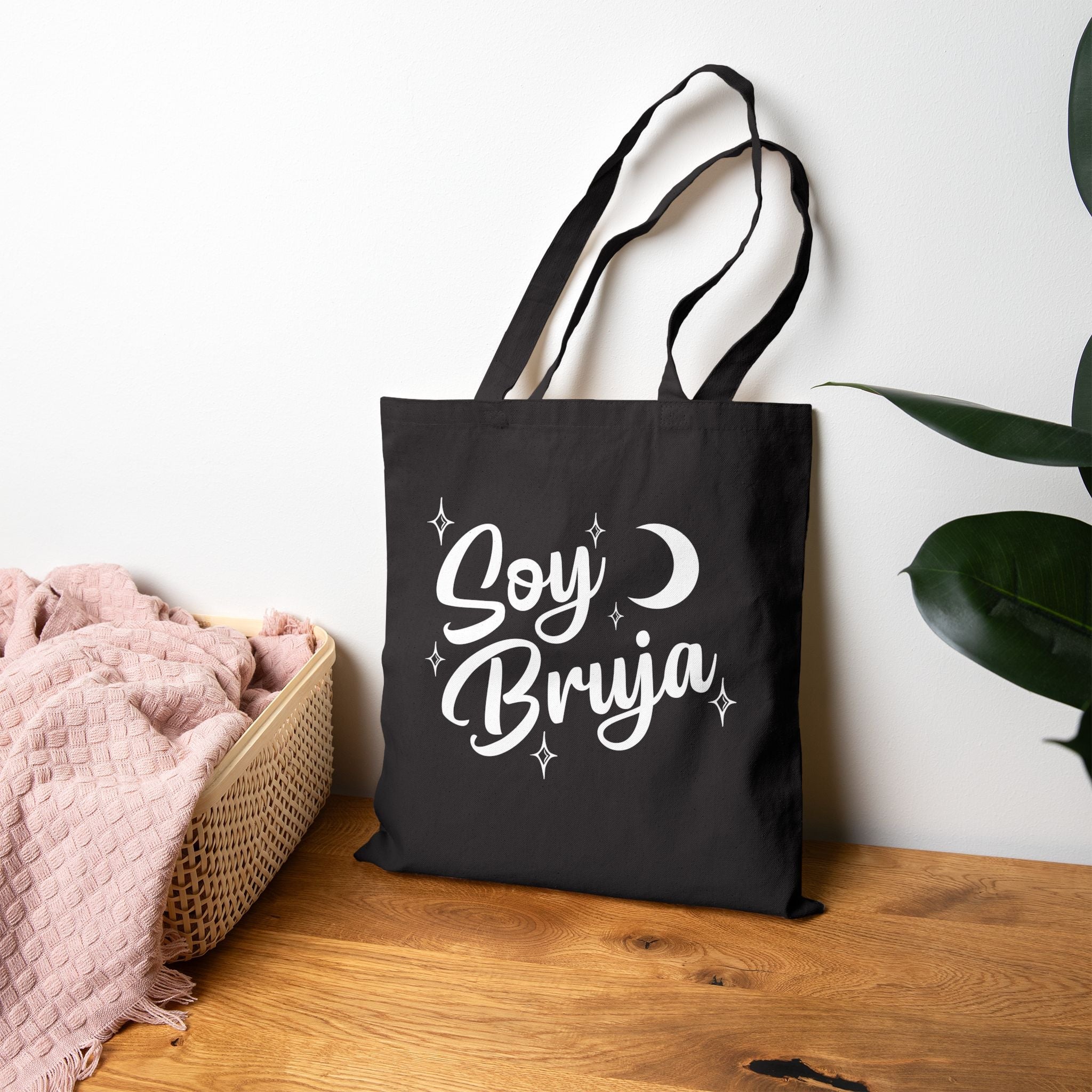 Soy Bruja Tote Bag – Black or Orange Halloween Latina Witch Bag - Stonk Shark Co.